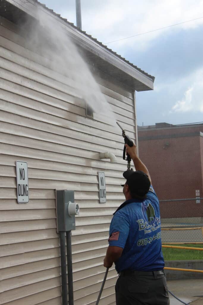 pressure washing by ecopro powerwashing in Vestal, NY